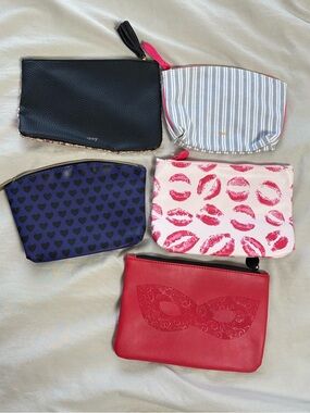 Assorted Women's Ipsy Cosmetic Pouch Bags Red, Pink, Navy, Gold, Gray
